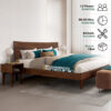 Acacia Aurora 2-Pcs King Bedroom Set – Solid Wood Platform Bed Frame & Matching Nightstand, Mid-Century Modern