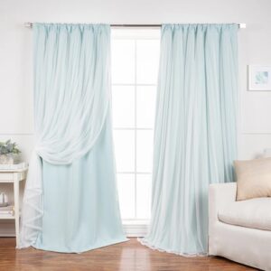 Harborcreek Solid Colour Blackout Thermal Rod Pocket Curtain Panels (Set of 2) 52"x108"