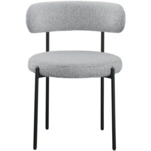 Sherwood Solid Back Boucle Side Chair Gray