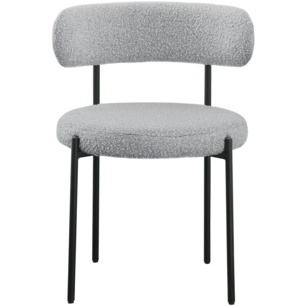 Sherwood Solid Back Boucle Side Chair Gray