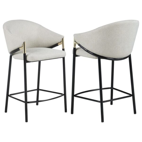 Farlow Upholstered Counter Stool with Metal Frame (Set of 2)