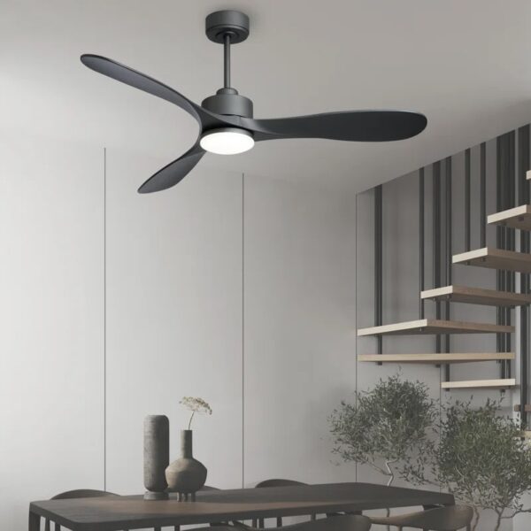 52'' Ceiling Fan with LED Lights Black