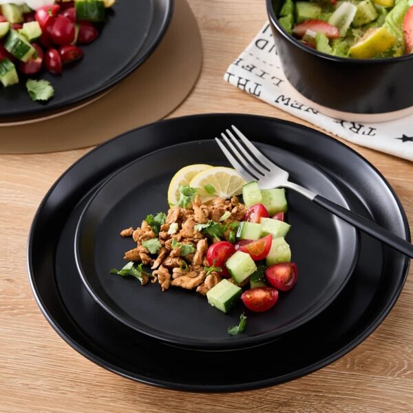 Stone Lain Jules 16-Piece Dinnerware Set Stoneware Charcoal