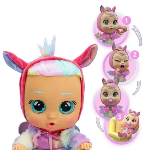 Cry Babies Dressy Fantasy Hannah - 12" Baby Doll | Metallic Rainbow Dress - Image 2