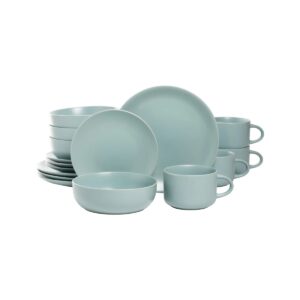 Wazee Matte 16 Piece Dinnerware Set, Service for 4 Mineral Blue