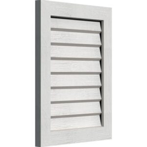 Vertical Non-Functional Wood Gable Vent w/ Decorative Face Frame Rough Sawn Red Pine Prived 24"x12"