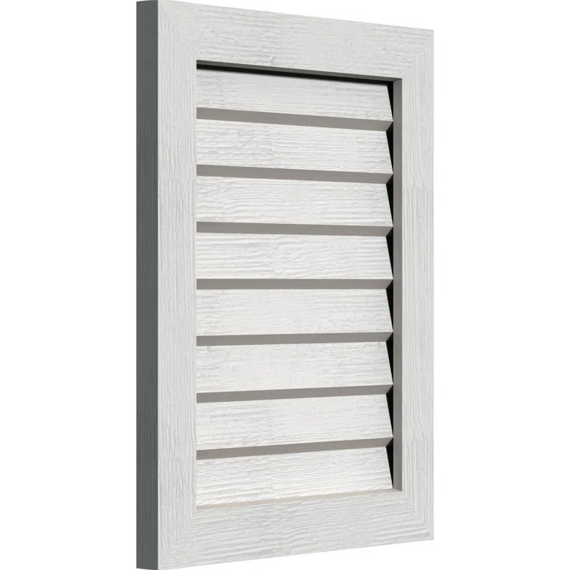 Vertical Non-Functional Wood Gable Vent w/ Decorative Face Frame Rough Sawn Red Pine Prived 24"x12"