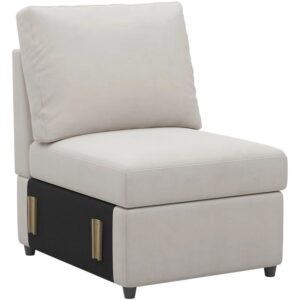 Armless Chair Single Seat Module For Modular Sectional Sofa Beige