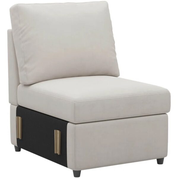 Armless Chair Single Seat Module For Modular Sectional Sofa Beige