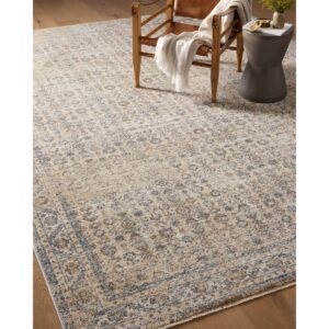Angela Rose x Loloi Blake Beige / Denim Area Rug Rectangle 11'6" x 15'7"