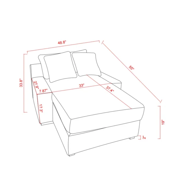 Modern Luxury Sofa Couch for Living Room Quality Chenille Beige - Image 6