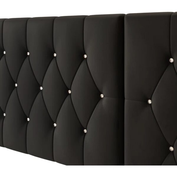 Titian Upholstered Wall Panel HEADBOARD Bed Queen Size Black