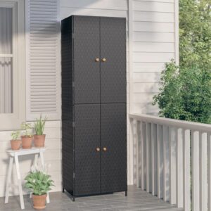 Garden Storage Cabinet 23.2"x15.7"x70.9" Poly Rattan
