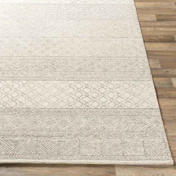 Abdera Geometric Handmade Tufted Wool Grey/Cream Area Rug Rectangle 3' x 5'