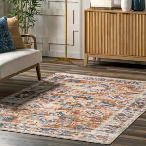 Annica Medallion Machine Washable Area Rug Rectangle 5' x 8'