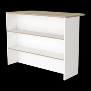 Meesam Crete Kitchen Island Pearl, White/Light Pine