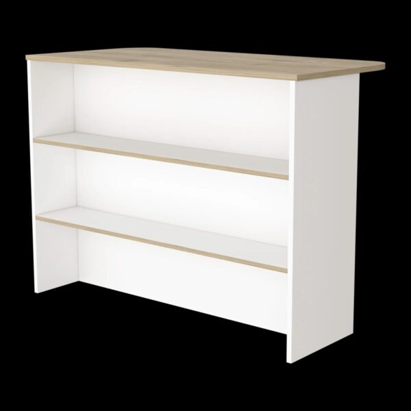 Meesam Crete Kitchen Island Pearl, White/Light Pine