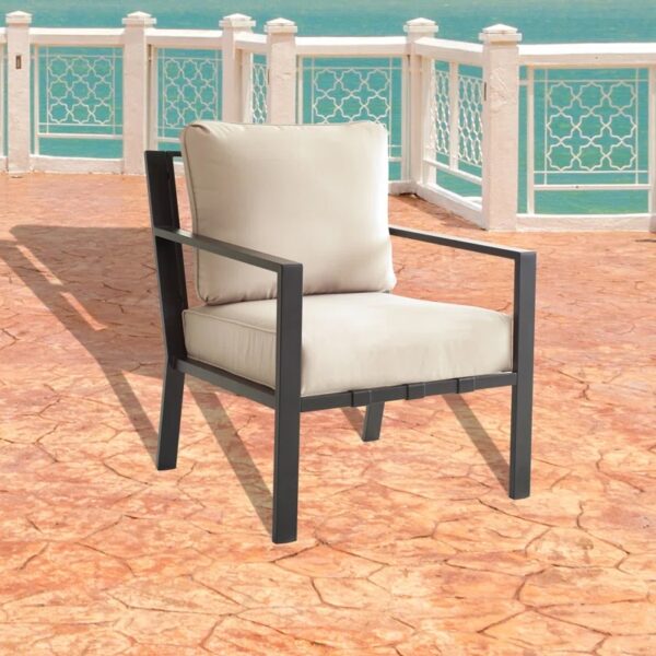 Abordale Powder Coated Steel Outdoor Lounge Chair