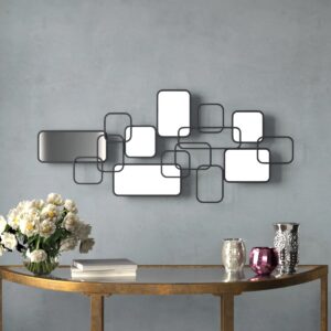 Aldwin Cole And Gray Contemporary Metal Wall Mirror