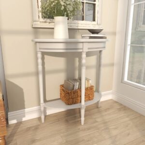 Mcbroom Wood Half Moon 1 Shelf Console Table