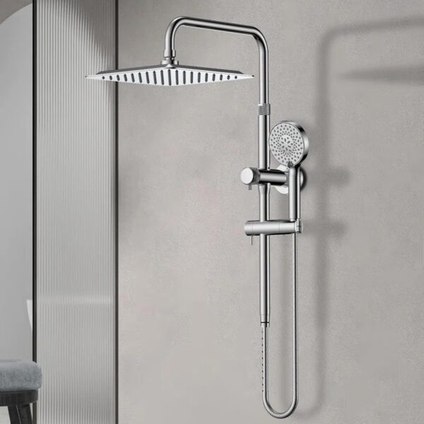 Metal Rainfall Shower Heads With Handheld Combo, 10 Inch High Pressure Rain Shower Head Chrome Finish
