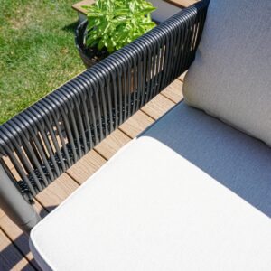 Grand Design Gray w/Beige Cushion K.D. Rattan Sofa