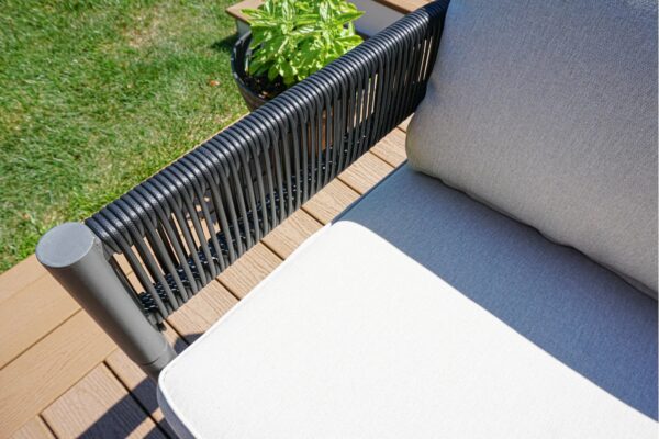 Grand Design Gray w/Beige Cushion K.D. Rattan Sofa