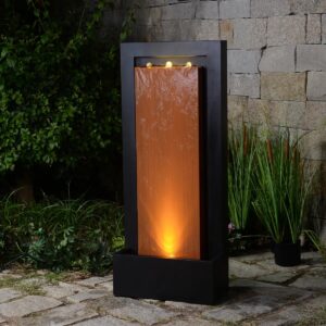Zinc Metal Fountain with LED Lights - Serenity in Motion