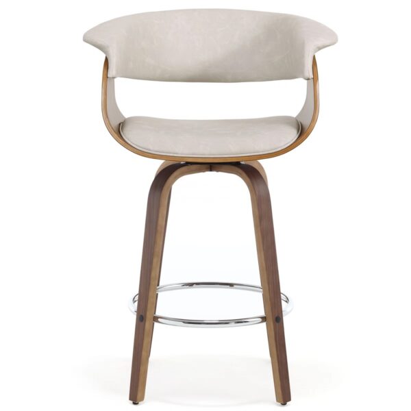 Lelio Swivel Upholstered Bar Stool Beige