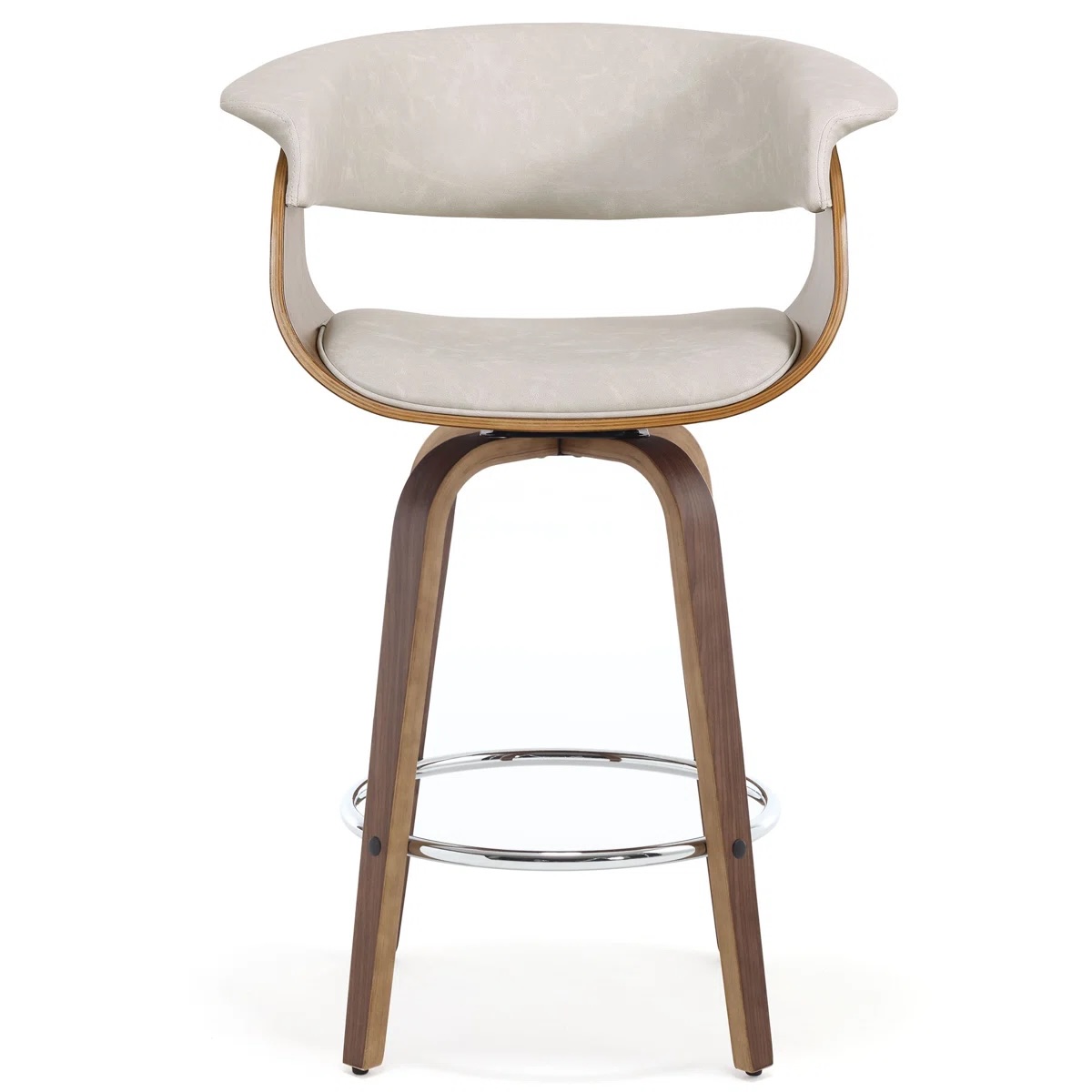 Lelio Swivel Upholstered Bar Stool Beige