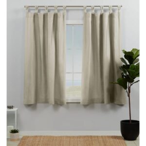 Exclusive Home Loha Linen Braided Tab Top Curtain Panel Pair (Set of 2) 54" W x 63" L