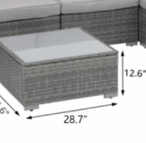 One Rattan Coffee Table & 4 Cushions