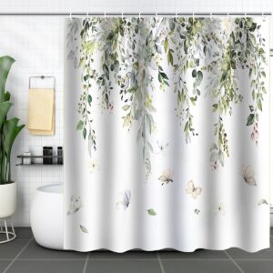 Shower Curtain 71*71 Inch With Hooks White