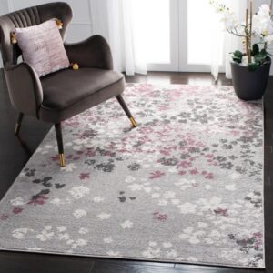 Makeba Floral Grey/Purple Area Rug 9'x12'