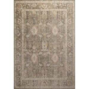 Chris Loves Julia x Loloi Rosemarie Oriental Sage Blush Area Rug Rectangle 7'10" x 10'
