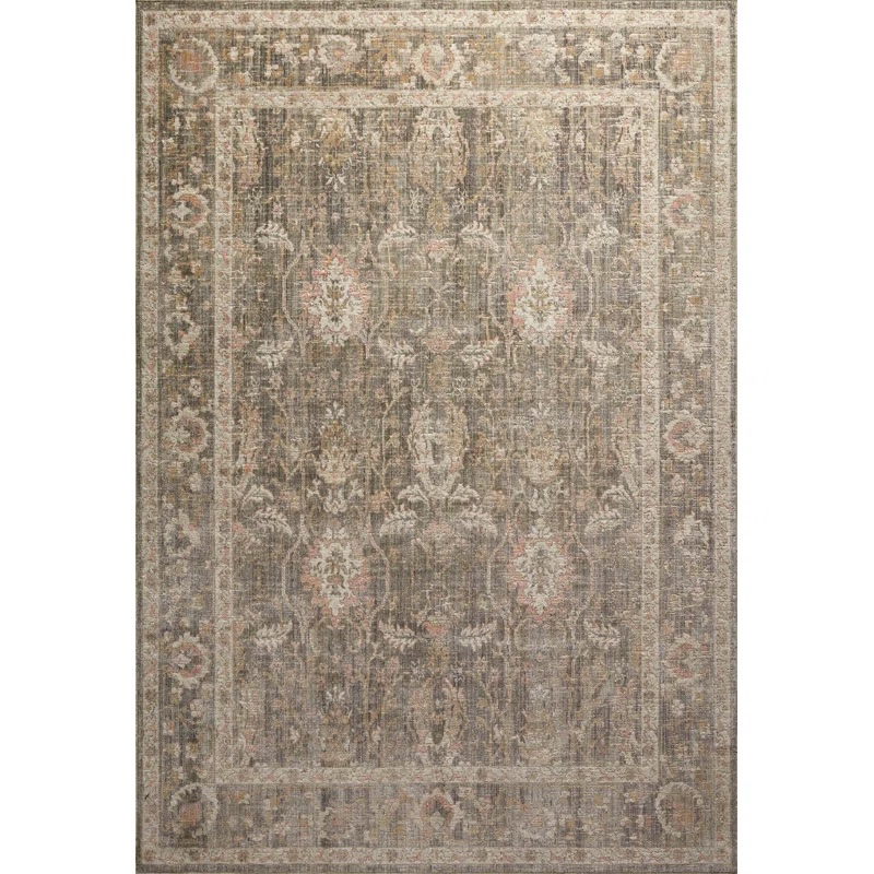 Chris Loves Julia x Loloi Rosemarie Oriental Sage Blush Area Rug Rectangle 7'10" x 10'