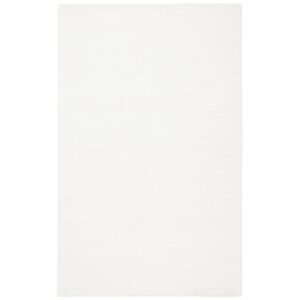 Mersudin Hand Tufted Viscose/Wool Pile Solid Colour Rug in Ivory 8'x10'