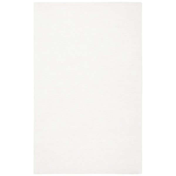 Mersudin Hand Tufted Viscose/Wool Pile Solid Colour Rug in Ivory 8'x10'