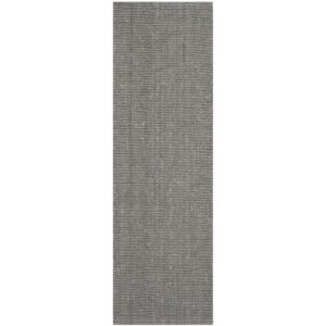 Handmade Flatweave Jute/Sisal Light Grey Runner 2'6"x`18"