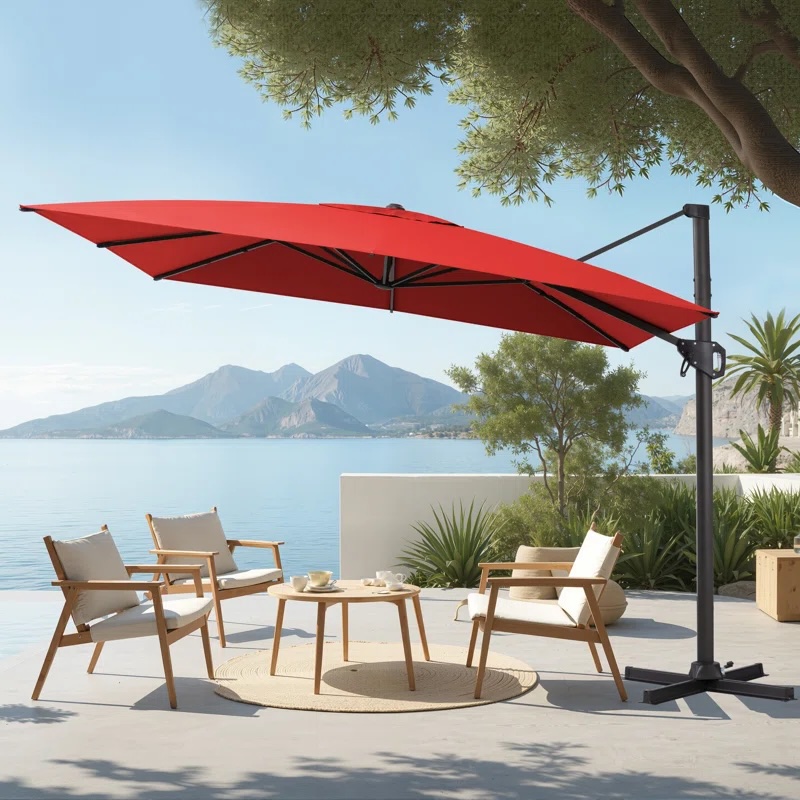 116'' X 116'' Square Cantilever Umbrella Red