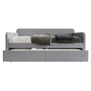 Plunkett Tiara Upholstered Daybed with Trundle Gray