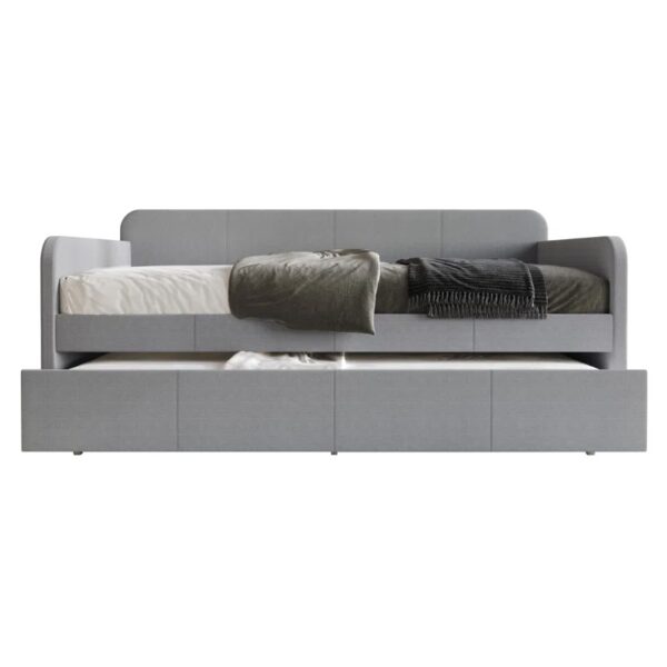 Plunkett Tiara Upholstered Daybed with Trundle Gray