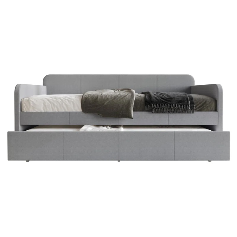 Plunkett Tiara Upholstered Daybed with Trundle Gray