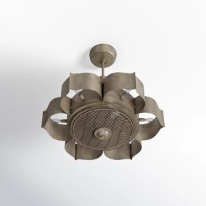 Budd 31" 6-Light Fandelier with Remote Control Silver Patina