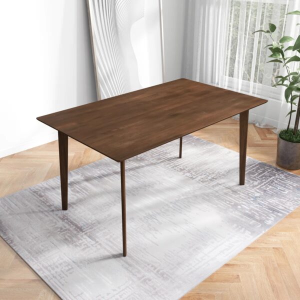 Erieanna Mid-Century Modern Rectangular Solid Wood Dining Table