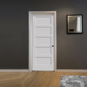 Primed 5 Panel Interior Shaker Door Slab Size: 18" x 80"