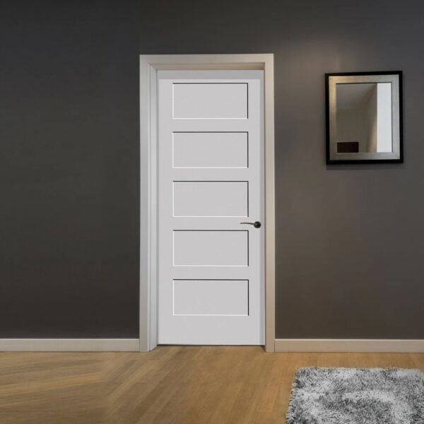 Primed 5 Panel Interior Shaker Door Slab Size: 18" x 80"