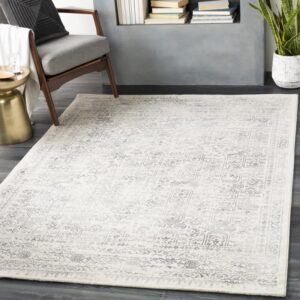 DeSoto Oriental Cream/Grey Area Rug Rectangle 7'10" x 10'