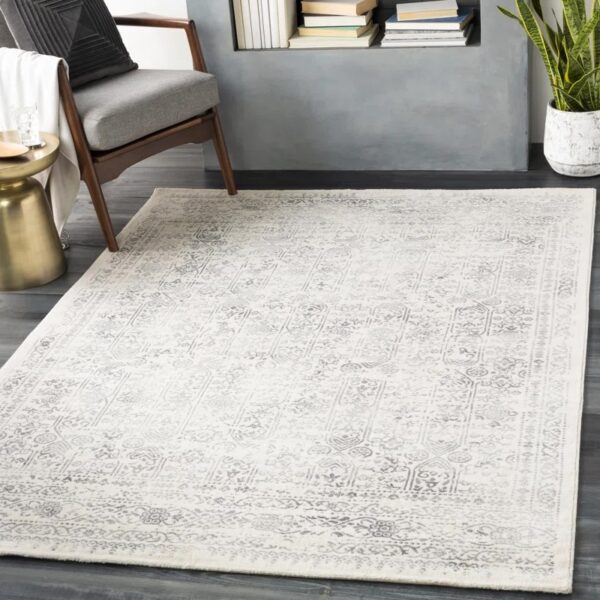 DeSoto Oriental Cream/Grey Area Rug Rectangle 7'10" x 10'