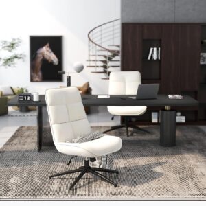 Luxury Armless Swivel Desk Chair Adjustable Height Office Chair